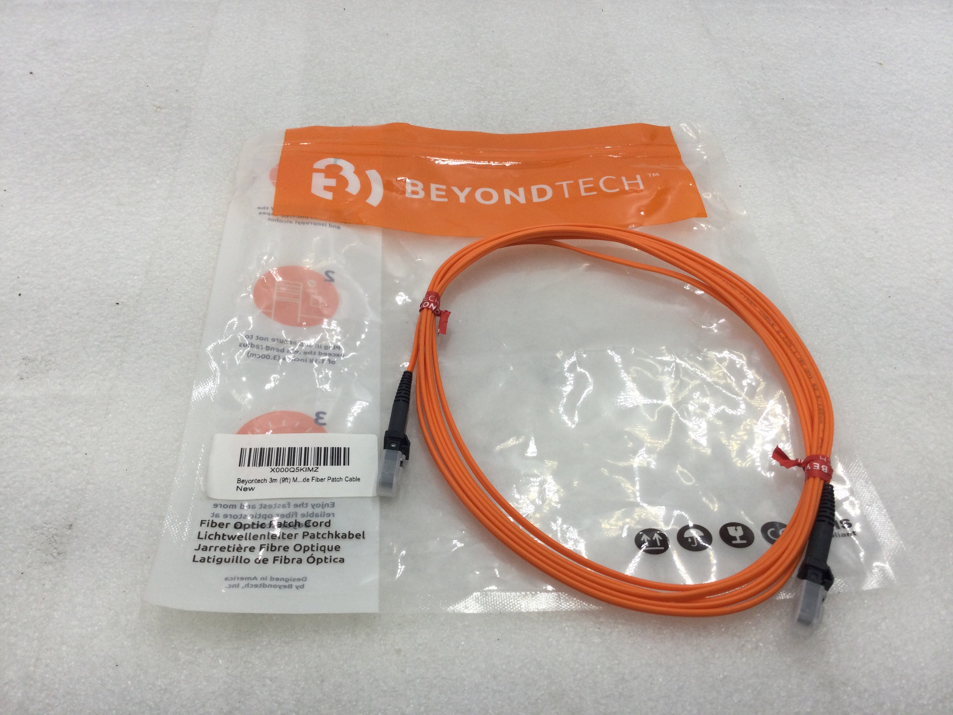 Beyond Tech X000Q5KIMZ 3 Meter (9ft) 62.5 Multimode Fiber Optic Patch