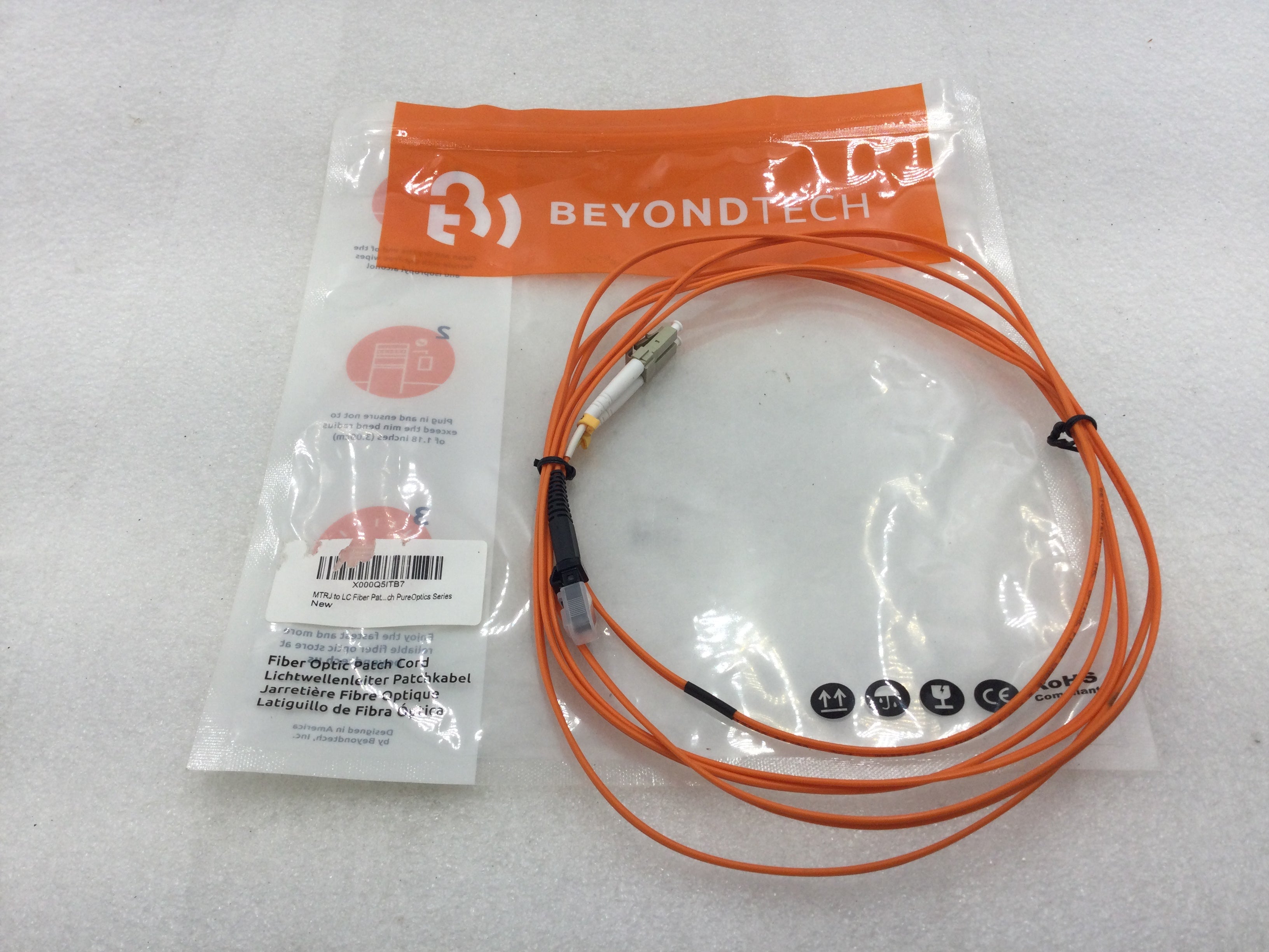 Beyond Tech X000Q5ITB7 3 Meter (9ft) 62.5 Multimode Fiber Optic Patch