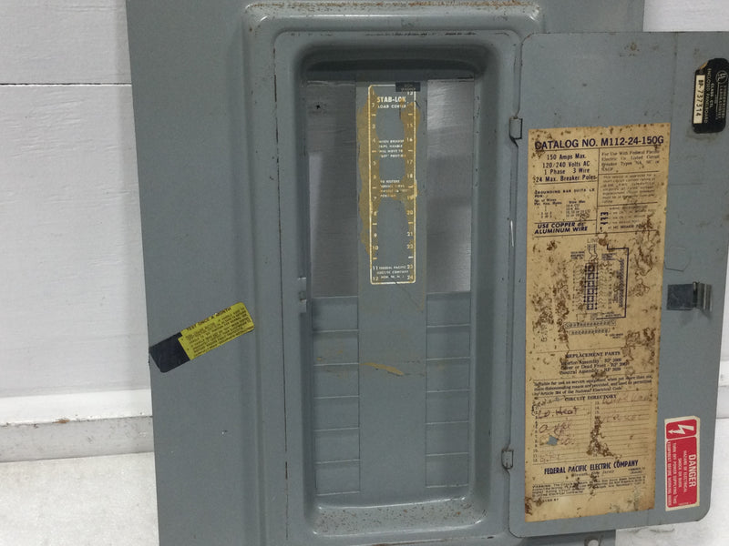 FPE M112-24-150G 150 Amp 24 Space 120/240V Panel Door w/Main 24" x 13 5/8"