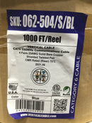 Vertical Cable 062-504/S/BL CAT 6 550 MHz Communications Cable 4 Pairs 23awg Solid Bare Copper Shielded Twisted Pair Blue