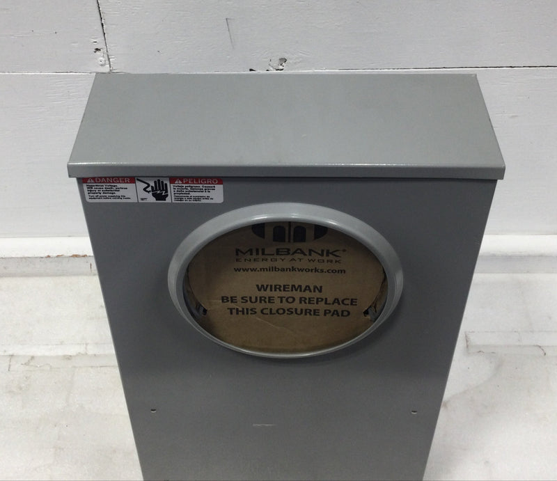 Milbank UAPC4511-0-TS0324 20 Amp 1 Phase 600V Meter Socket 20 1/4" x 12"