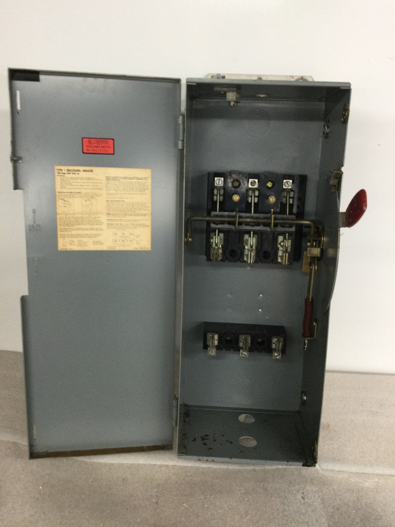 Westinghouse HFN361 30 Amp 600 Volt 3PH 3W Fused Vintage Disconnect