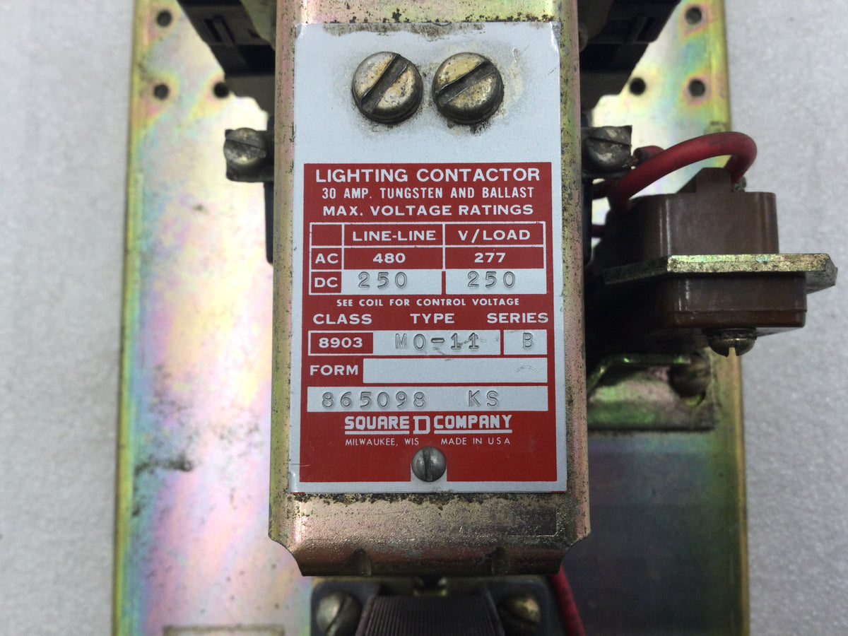 Square D 8903-M0-11-B 3 Pole 30 Amp Lighting Contactor Class 8903 Type Square D 8903-M0-11-B 3 Pole 30 Amp Lighting Contactor Class 8903 Type