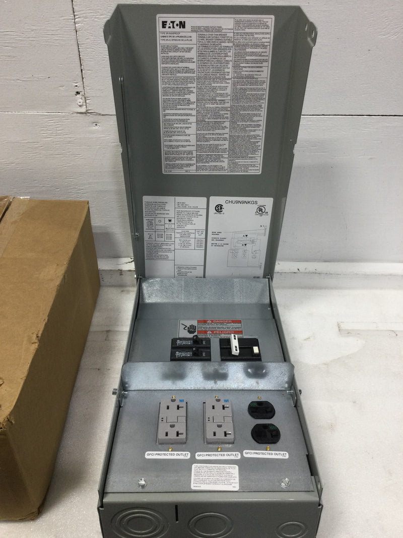 Eaton CHU9N9NKGS 125 Amp 1 Phase 3W 120/240V Surface Mount Power Outlet Panel