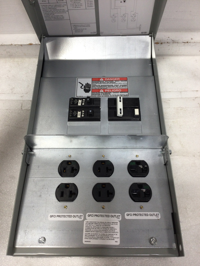 Eaton CHU2G2GKGS 125 Amp 1 Phase 3W 120/240V Surface Mount Power Outlet Panel