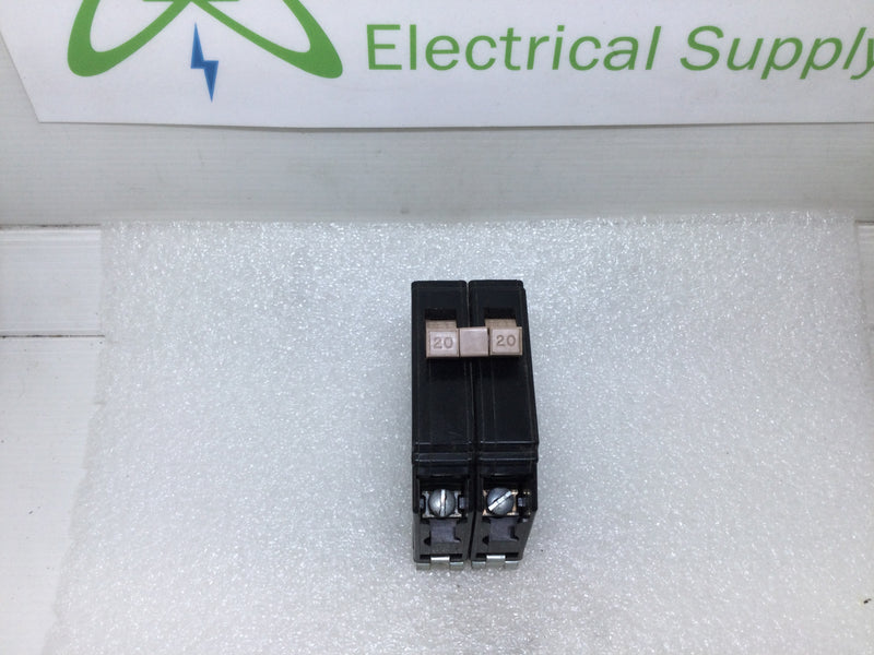 Cutler Hammer CH220 2 Pole 20 Amp Type CH Metal Feet - Full Notch Circuit Breaker