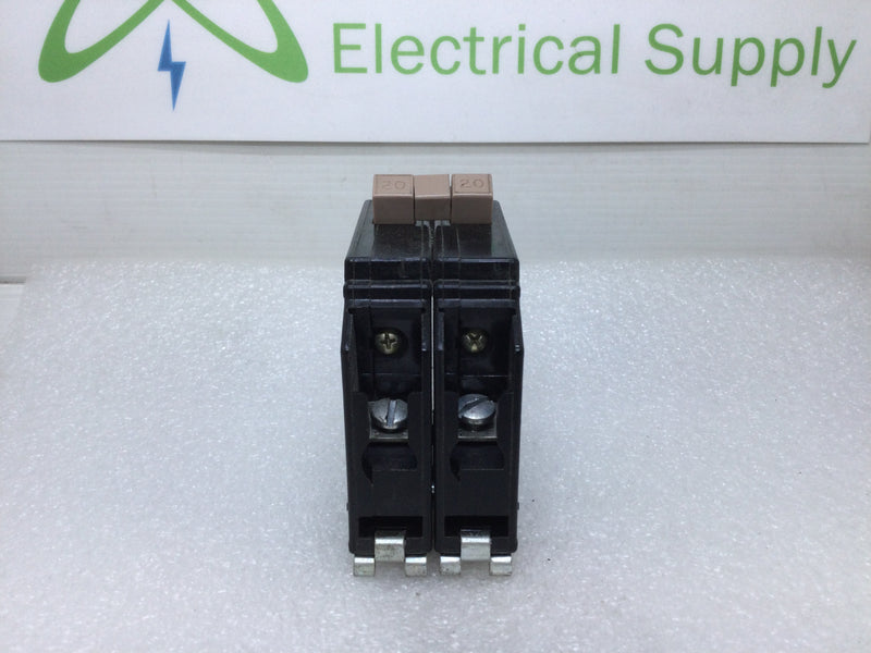 Cutler Hammer CH220 2 Pole 20 Amp Type CH Metal Feet - Full Notch Circuit Breaker