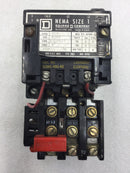 Square D 8536 Type SCO3 Series B Form BX23Y30-1 NEMA Size 1 Motor Starter 27 Amp 110-550 VAC up to 10 HP