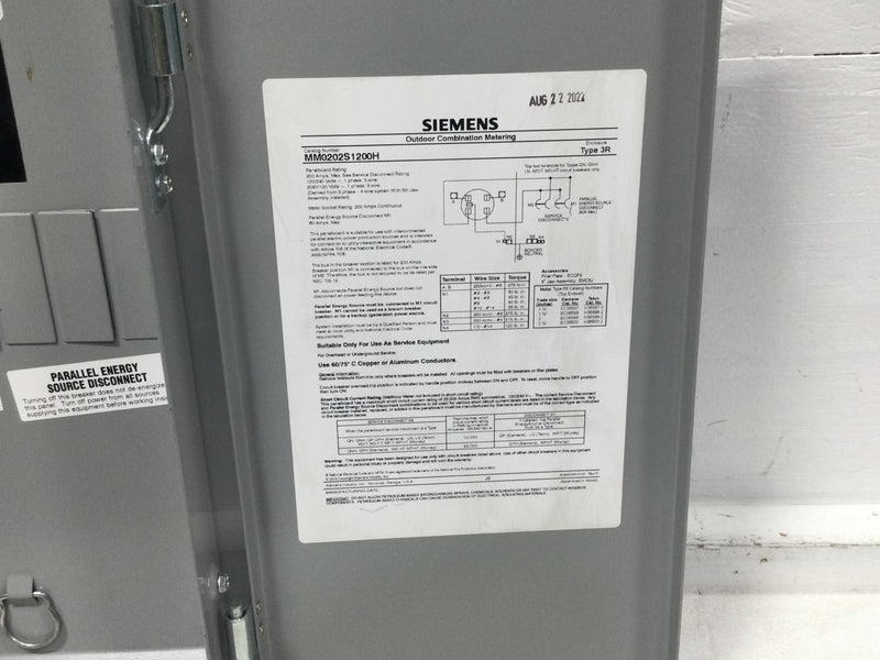 Siemens MM020251200H 200 Amp 4 Space 120/240V Combo Meter Socket