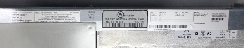 ABB ACH550-VCR-06A9-4+F267 6.9 Amp 3 Phase 480V HVAC Drive Control Panel