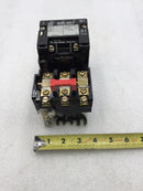 Square D 8536 SBO-2 Size 0 600V 3 Phase Contactor 24 VAC Coil w/Overload Relay