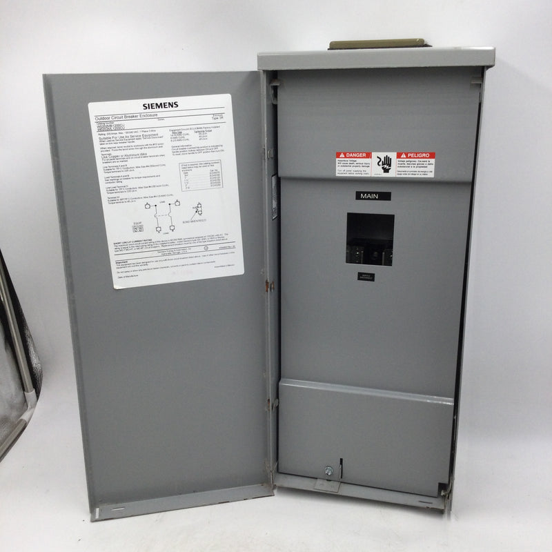 Siemens W0202MB1200CU/W0202ML1200CU 200 Amp 2 Pole Unit Outdoor Circuit Breaker Enclosure Panel Type 3R