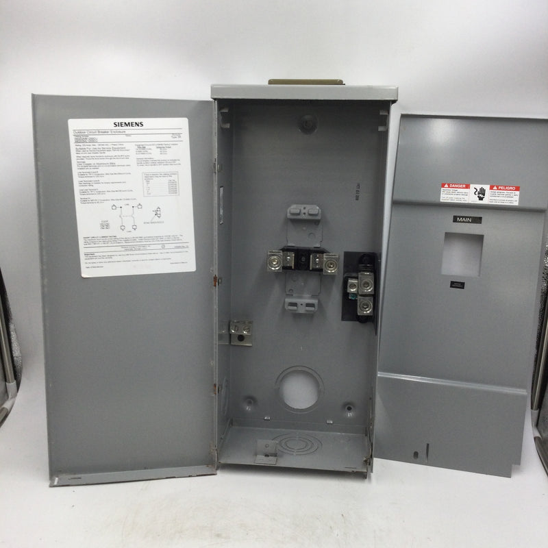 Siemens W0202MB1200CU 200 Amp 2 Pole Unit Outdoor Circuit Breaker Enclosure Panel Type 3R