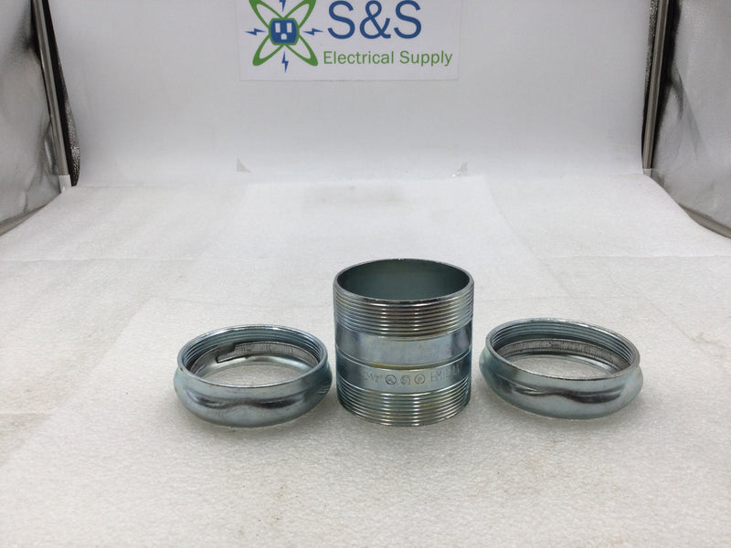 Bridgeport 266 2-1/2" Steel EMT Concrete Tight Compression Coupling (Box of 2)