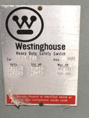 Westinghouse HFN363 100 Amp 3 Pole 600V Fused Safety Switch 28 3/4" x 10 1/4"