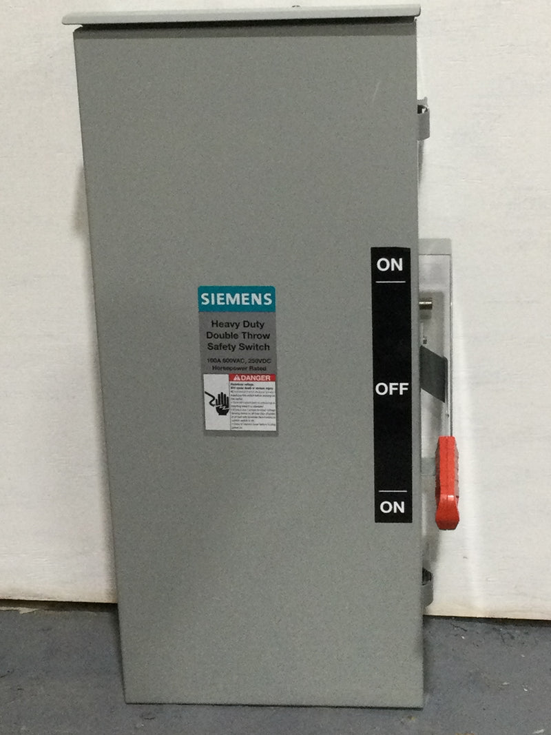 Siemens DTNF363R 100 Amp 600 Volt 3R Outdoor NON Fused Double Throw Safety Switch