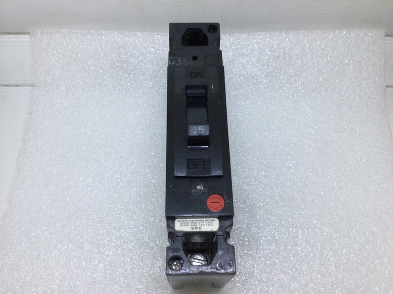 GE General Electric TED113015 15 Amp 277 Volt 1 Pole Bolt on Circuit Breaker