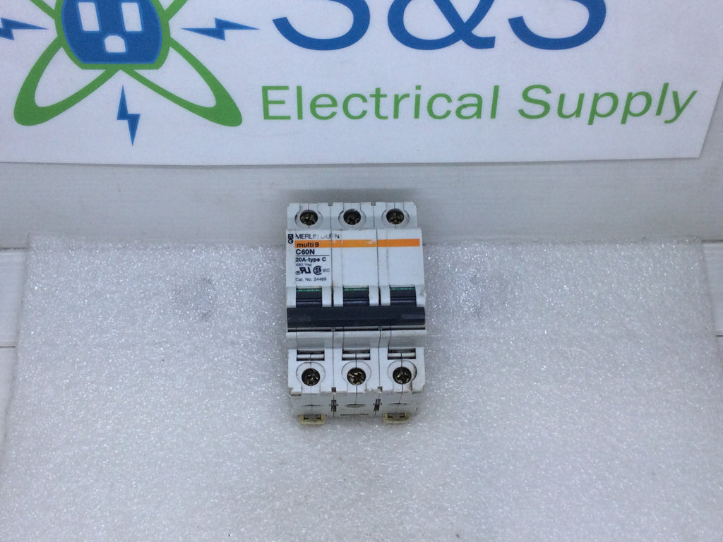 Merlin Amp Merlin Gerin MG24469 20 Amp 3 Pole Circuit Breaker