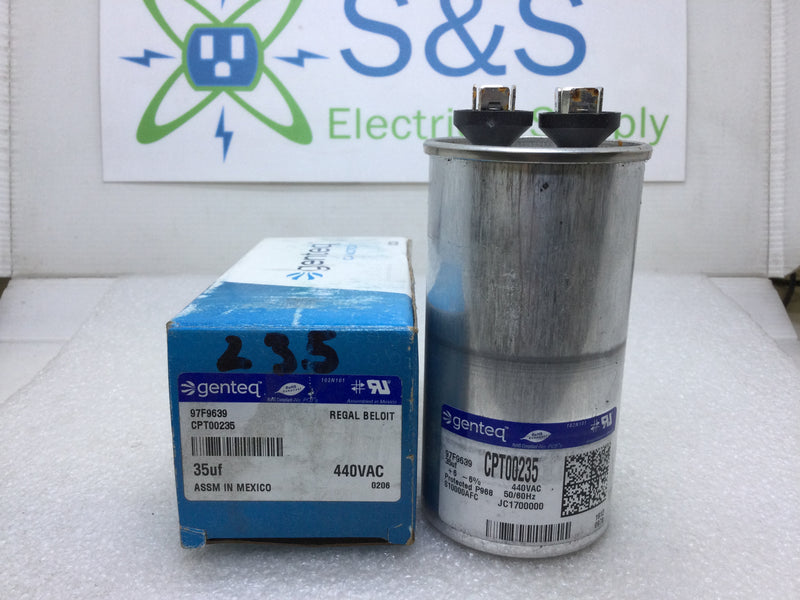 GE/Genteq 97F9639 CPT00235 35uF -/+6% 440VAC 50/60Hz Capacitor