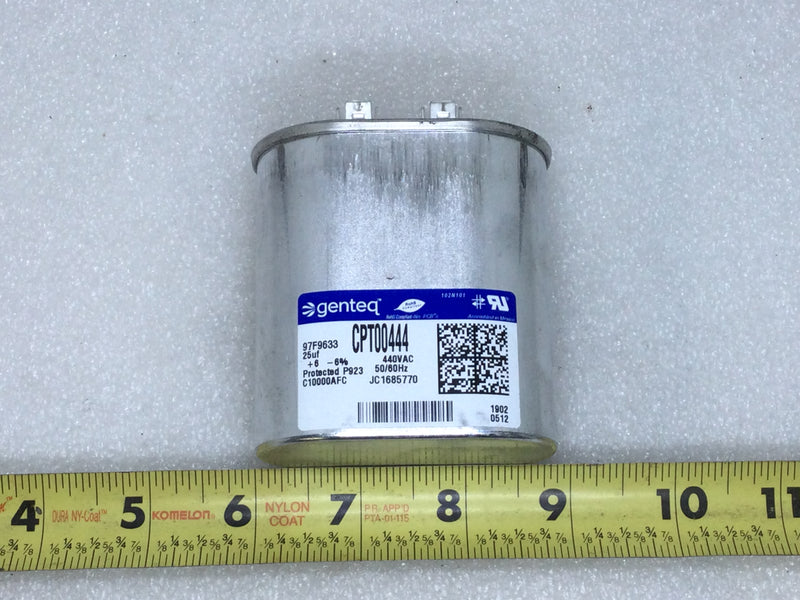 GE/Genteq 97F9633 CPT00444 25uF -/+6% 440VAC 50/60Hz Capacitor