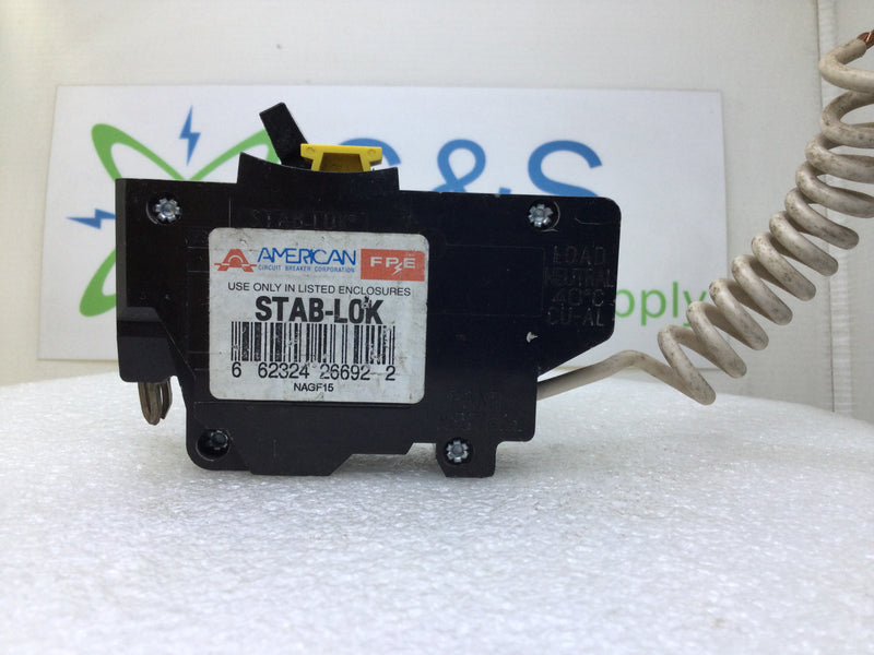 American NAGF15 15 Amp 1 Pole 120V GFI/GFCI Circuit Breaker