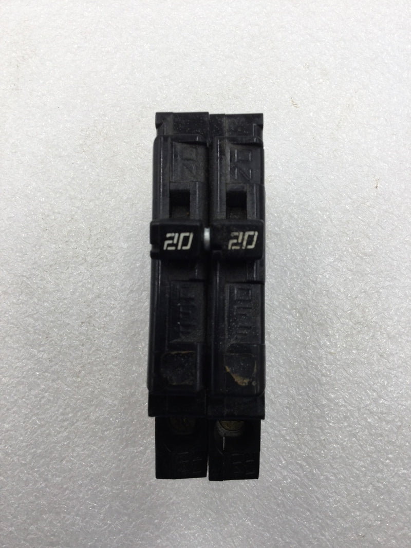 Challenger A2020 20 Amp 2 Pole 120/240V Circuit Breaker - Old Style w/ Hooks