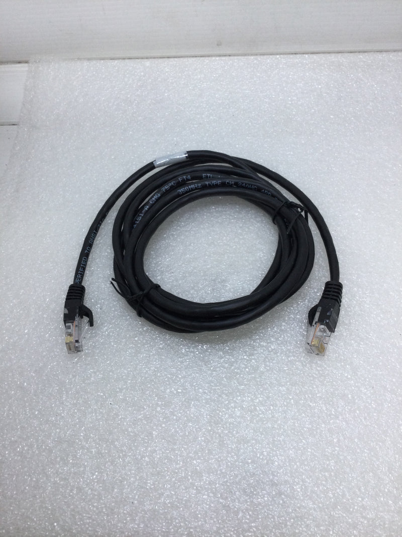 Lot of 8 Quiktron 570-135-007 CAT5e 7 Ft Ethernet Cable Computer Network CAT5 RJ45 Internet BLACK Snagless C5E CM Patch Cord