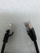 Quiktron 570-135-007 CAT5e 7 Ft Ethernet Cable - Black Cord - Lot of 8