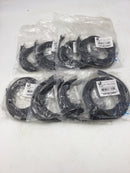 Quiktron 570-135-007 CAT5e 7 Ft Ethernet Cable - Black Cord - Lot of 8