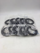 Lot of 10 Quiktron 560-135-007 CAT5e 7 Ft Ethernet Cable Computer Network CAT5 RJ45 Internet BLACK Non Booted C5E CM Patch Cord
