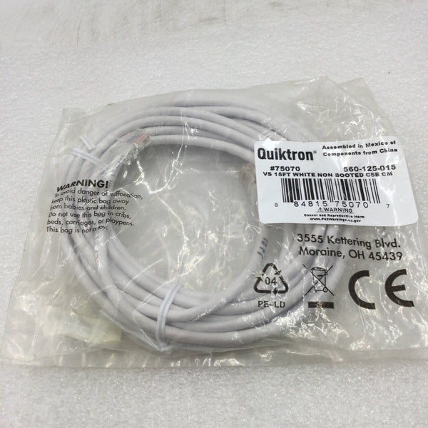 Quiktron 560-125-015 15 Ft Ethernet Cable Computer Network