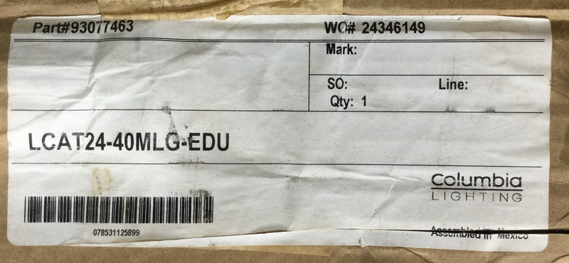 Columbia Lighting LCAT2440MLGEDU 14 Amp 277V LED Lighting Fixture -Cosmetic Flaw