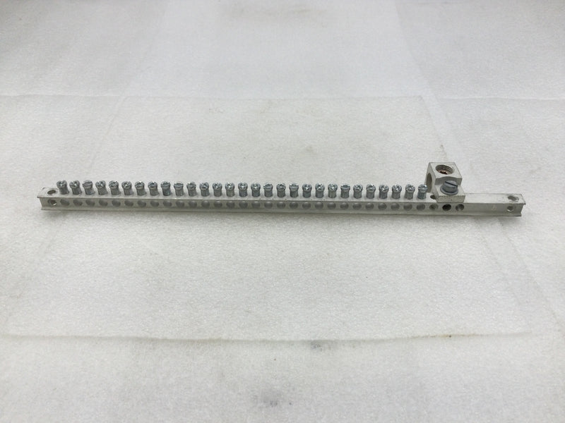 General 34-Position 4-14 AWG Grounding Bar w/Add-On Lug