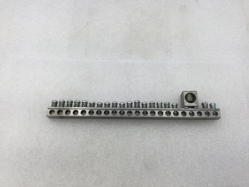 Ilsco NA70-R 22 Position Ground Bar with CMC CA-206-1 Ground Lug