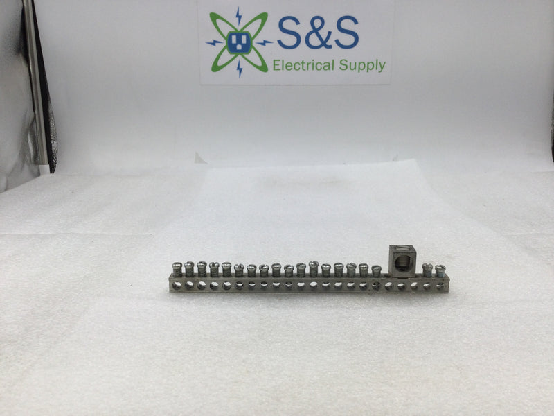 Ilsco NA70-R 22 Position Ground Bar with CMC CA-206-1 Ground Lug