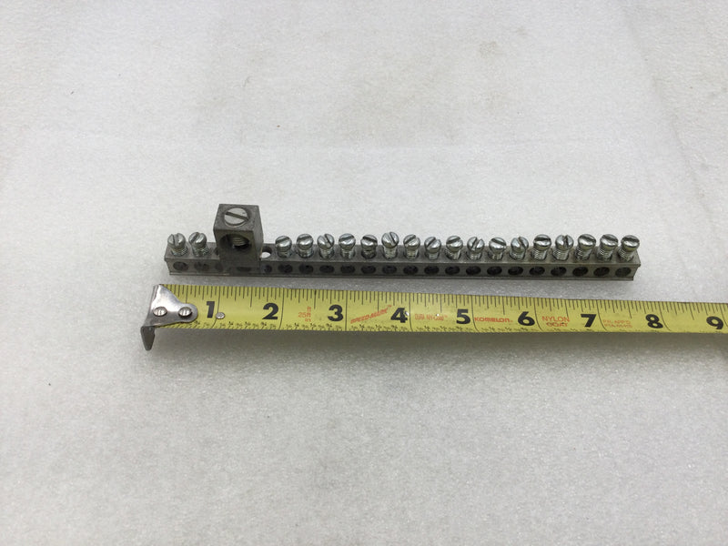 Ilsco NA70-R 22 Position Ground Bar with CMC CA-206-1 Ground Lug