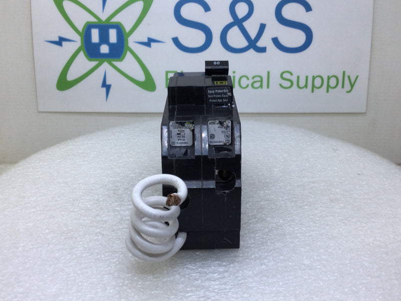 Square D QO260GFI 60 Amp 2 Pole 120/240V GFCI Circuit Breaker - Black Button