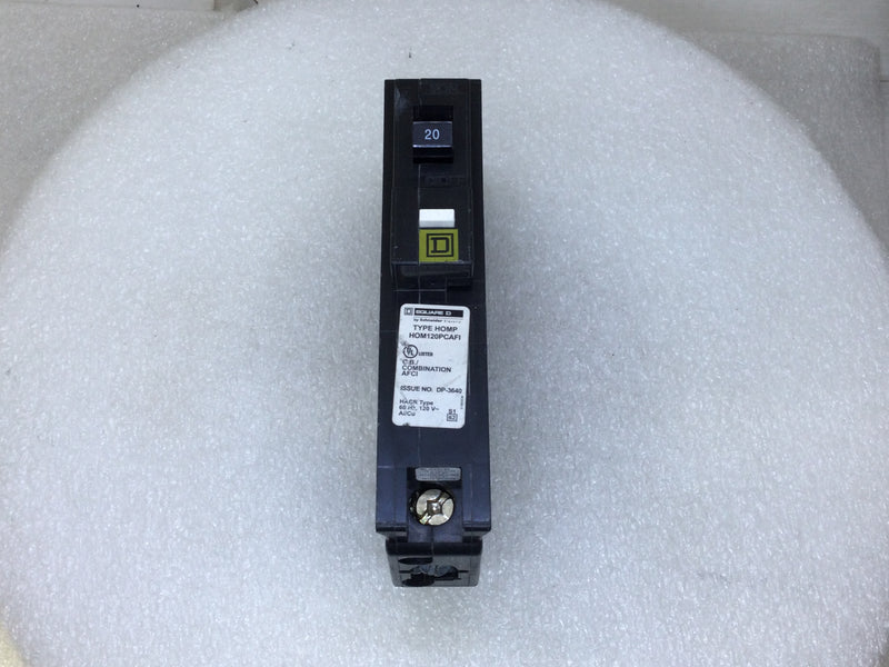 Square D HOM120PCAFI 20 Amp 1 Pole 120V AFCI Protected Circuit Breaker