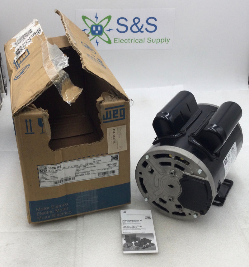 WEG .75180T1B56-S 40 Amp 1-Phase 230V Induction Electrical Motor