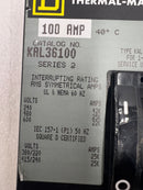 Square D KAL36100 3 Pole 600v 100 Amp Circuit Breaker
