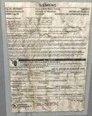 Siemens GF326NRH 600 Amp 4 Pole 250V Safety Switch/ Disconnect