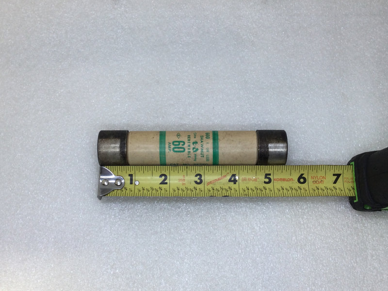 Shawmut RFS-60 60 Amp 600V Time Delay Renewable Fuse