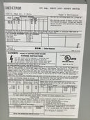 Eaton DH363FGK Heavy Duty Safety Switch, 100 Amp, 3 Pole Fusable, Nema Type 1 Indoor