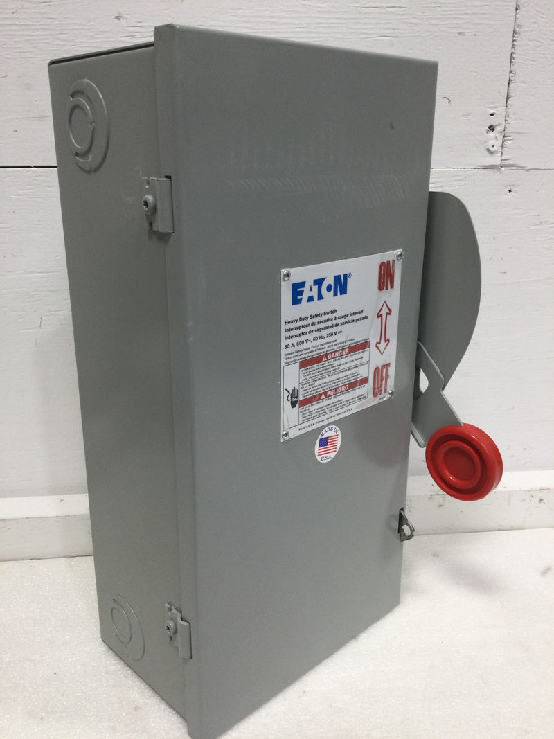 Eaton DH362FGK 60 Amp 3 Pole 600V Fused Nema1 Safety Switch