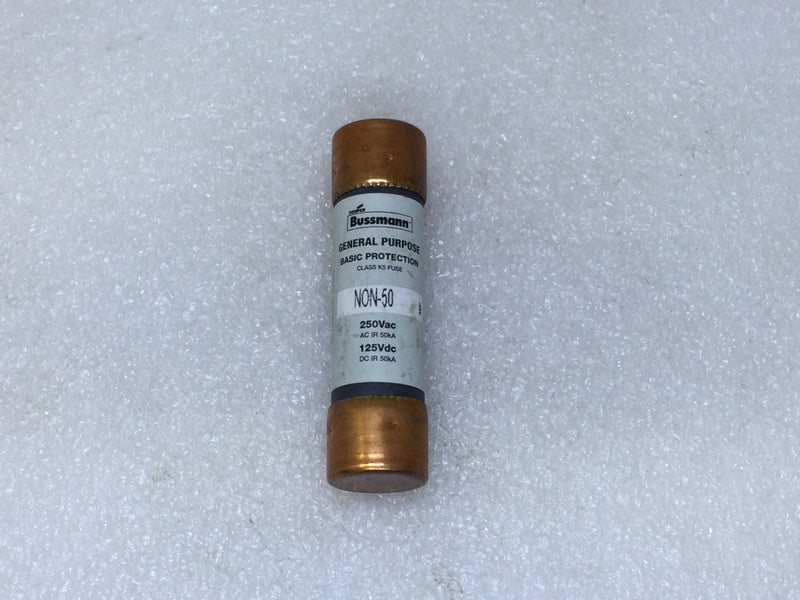 Bussman NON-50 50 Amp 250V or Less One Time Class K5 Fuse - White Label