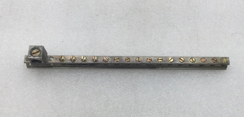 19 Position 4-14 AWG Grounding Bar 9 1/4" x 1 1/4"