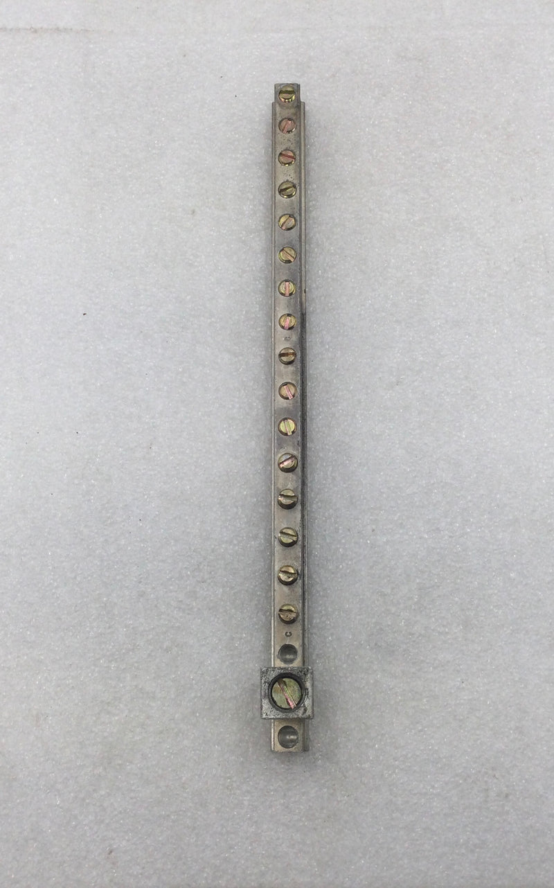 19 Position 4-14 AWG Grounding Bar 9 1/4" x 1 1/4"
