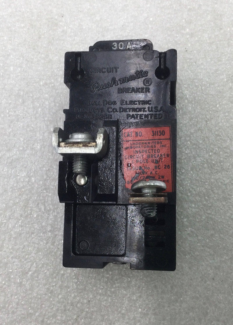 ITE/Pushmatic Bulldog P130 30 Amp 1 Pole 120/240V Circuit Breaker w/Screws