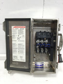 Square D/Schneider Electric H321DS Safety Switch, Heavy Duty, Fusible, 30A, 3 Wire, 3 Pole, 7.5hp, 240VAC/250VDC, NEMA 4, 4X, 5, 304 Stainless Steel