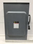 Square D H224NRB Safety switch, heavy duty, fusible, 200A, 3 wire, 2 pole, 1 neutral, 60hp, 240VAC/250VDC, NEMA 3R, bolt on hub provision - missing Neutral
